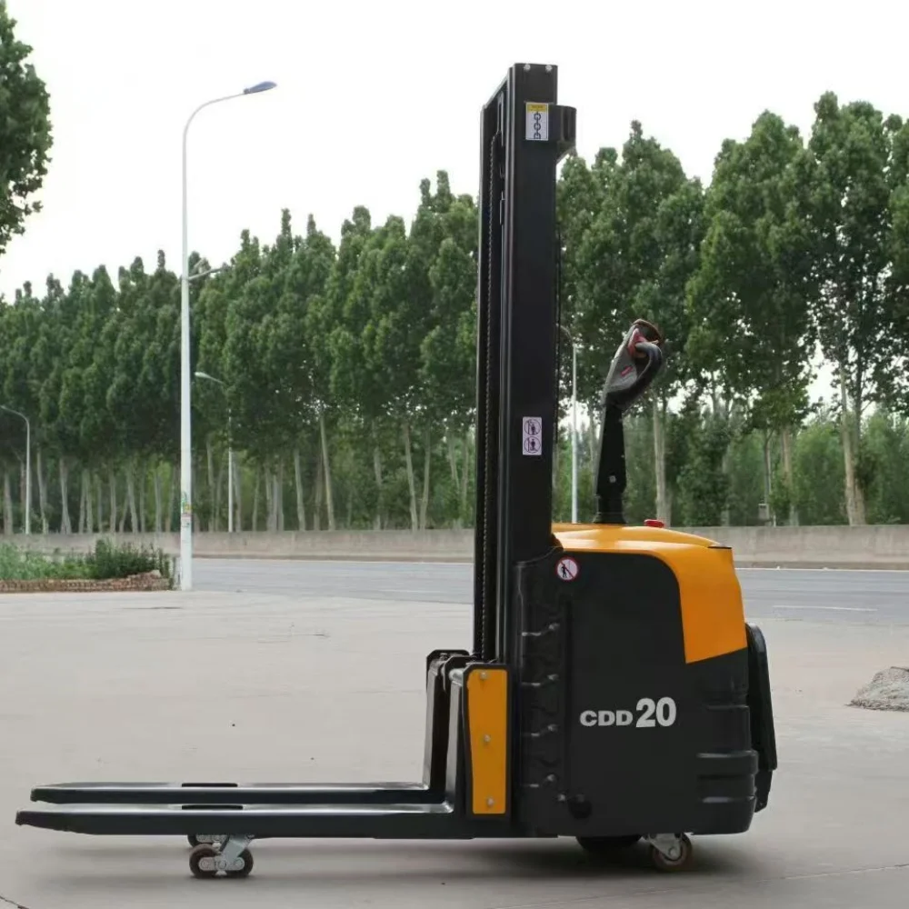 Ride On Electric Stacker with Platform Lithium Battery Fast Charging for Long Distance