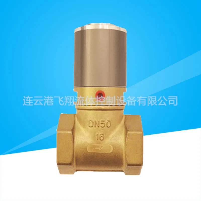 

Brass Pneumatic Fluid Valve Threaded Pneumatic Angle Seat Valve High Temperature Steam DN25 40 50