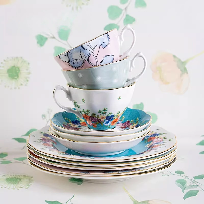 Cup, saucer and plate three-piece British afternoon tea coffee cup new product