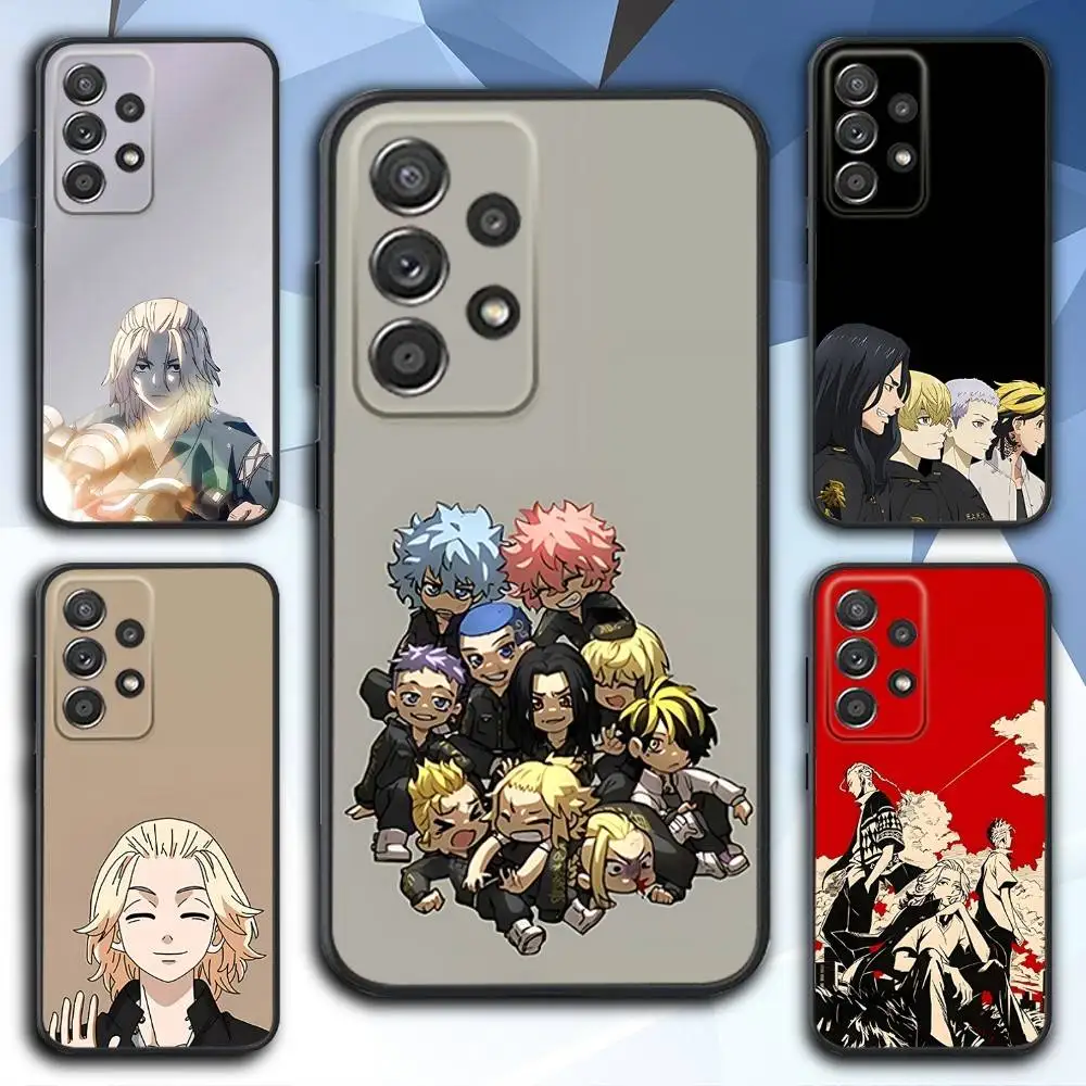 T-Tokyo Cool Revengers coque de téléphone pour Samsung S 25,24,23,22,30,21,10,9,Ultra,Plus,Lite,FE,4,5 G coque noire souple