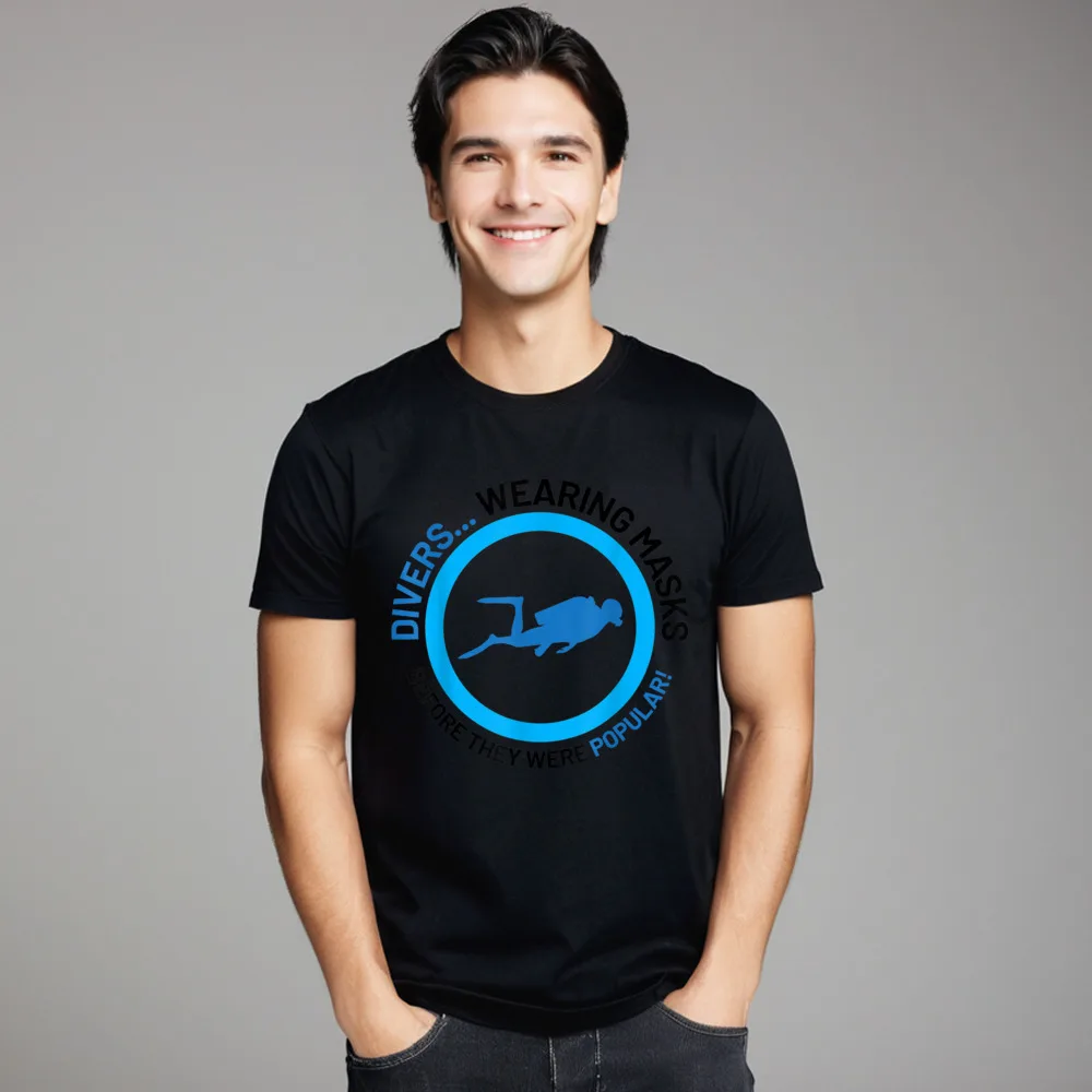 Funny Funny Scuba Diving Shirts Mask Male T-shirts Discount Christmas Short Sleeve Tops Tees Crewneck 100% Cotton Tee Shirt