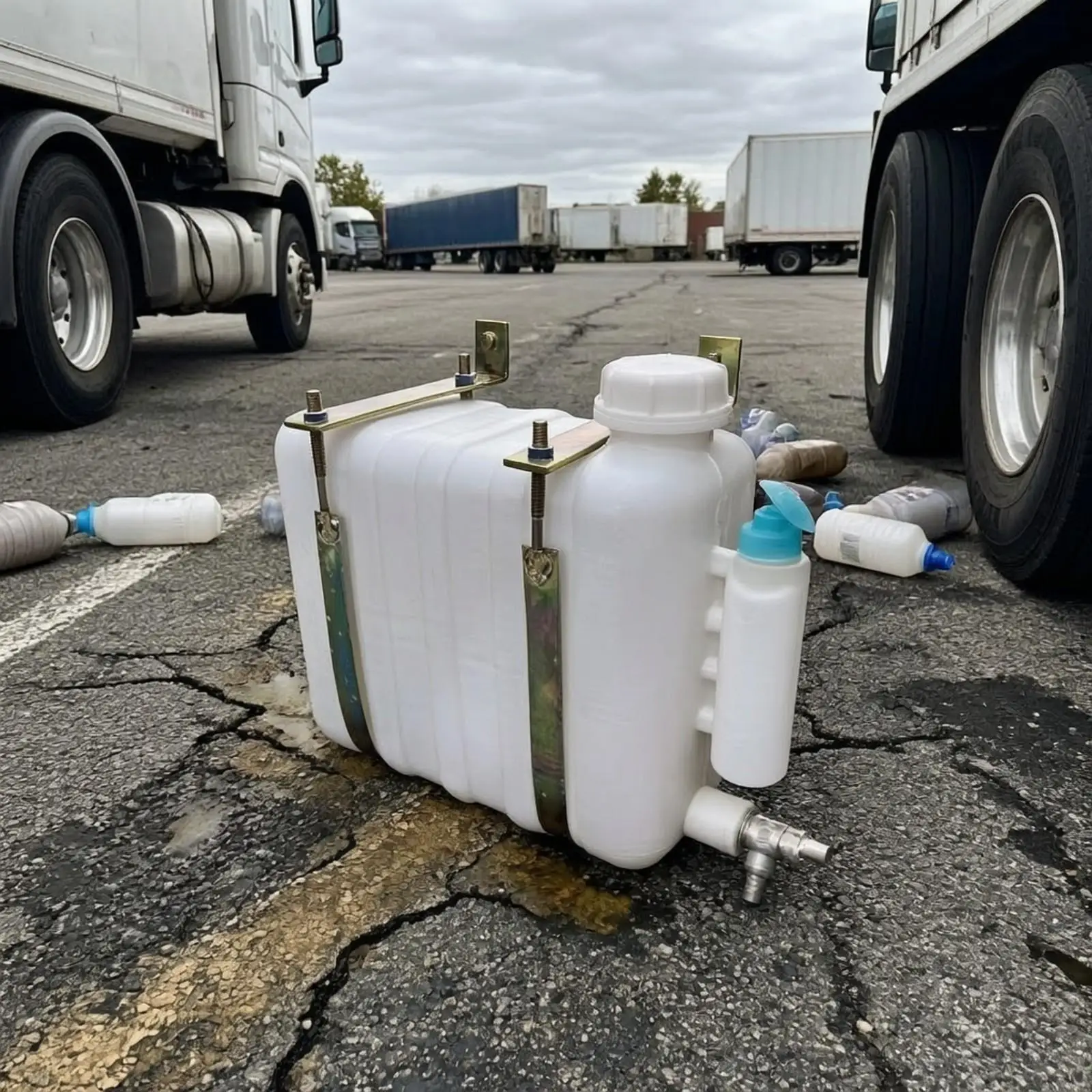 Industrial Water Tank with Faucet for Truck Hand Washing Portable Vehicle Wash Station with Steel Bracket