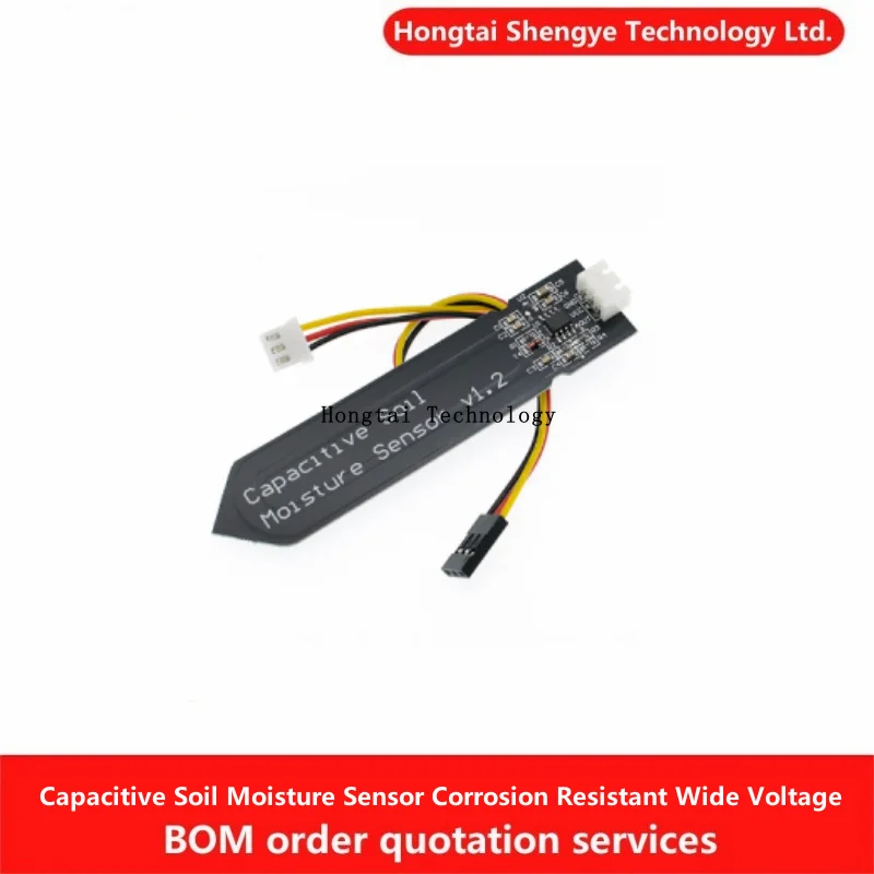 Capacitive Soil Moisture Sensor v1.2 Module Corrosion Resistant Wide Voltage Operation Send Connection Cable