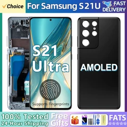 6.8'' S21 Ultra AMOLED Screen With Fingerprints For Samsung Galaxy S21 Ultra 5G G998B G998B/DS Lcd Display Touch Screen Assembly