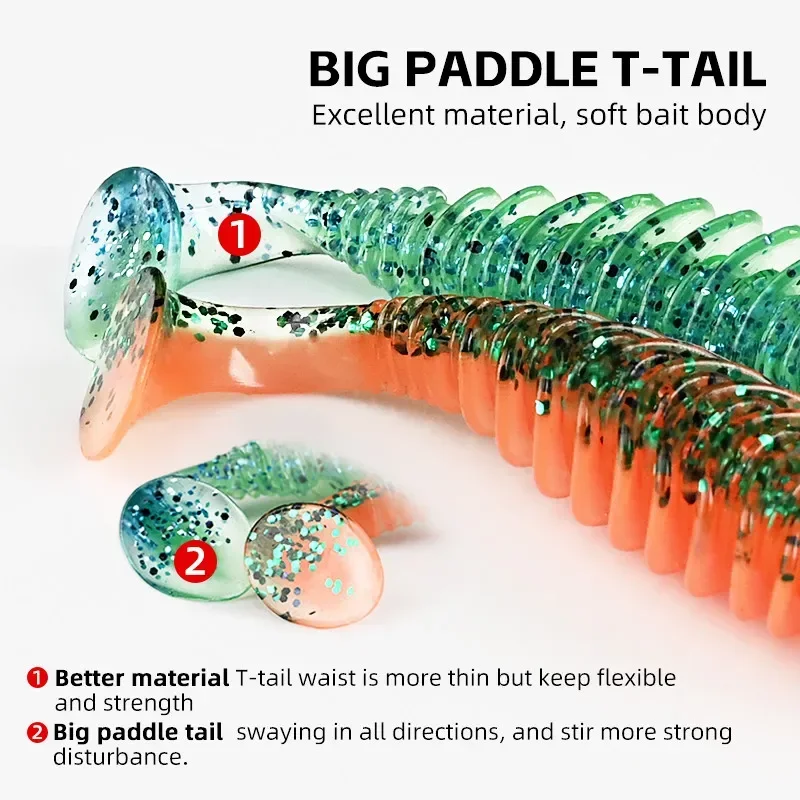 MEREDITH Fishing Lure Soft Bait Add Shrimp Oil 65mm 80mm Multiple Colors Fishing Lures Kit Predator Tackle for Bass and Pike