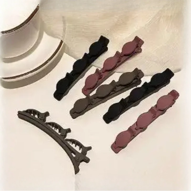 مشط شعر نسائي بطبقة مزدوجة على طراز الأميرة، مشبك شعر بشراشيب جانبي، لون نقي، إكسسوارات شعر للفتيات الكسول بلونين #4