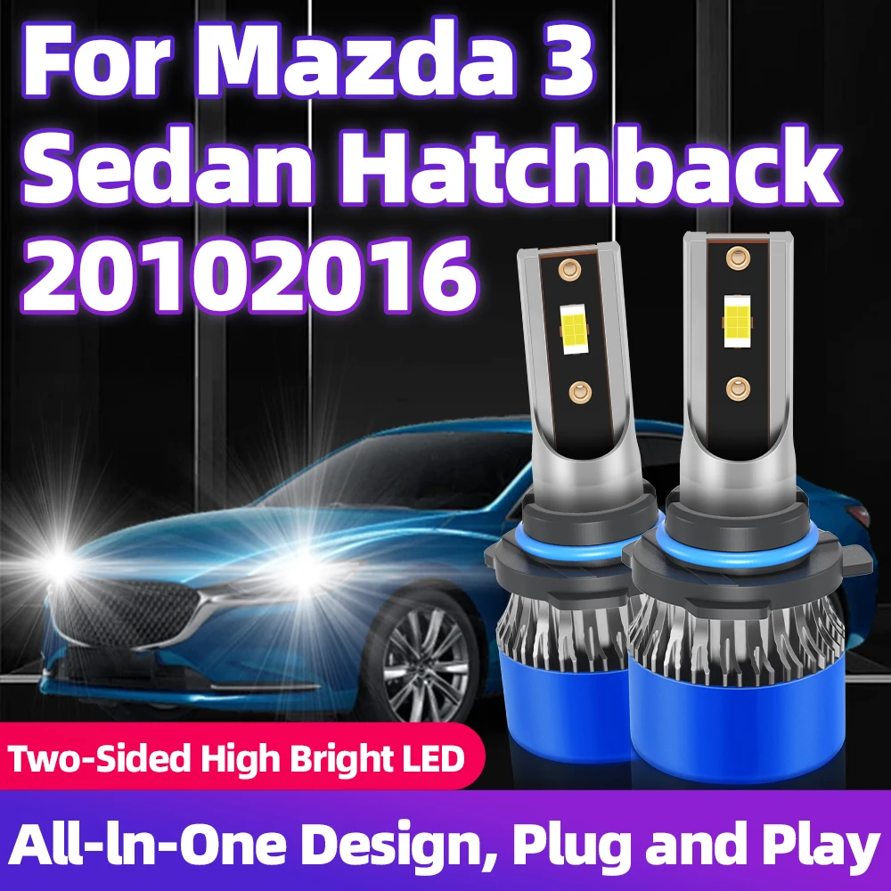For Mazda 3 Sedan Hatchback 2010 2011 2012 2013 2014 2015 2016 LED Car Headlight Bulbs 15000LM 110W 6500K 12V Vehicles Headlamps