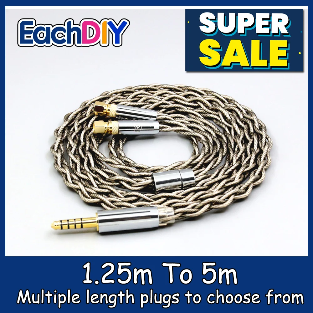 

99% Pure Silver + Graphene Silver Plated Shield Earphone Cable For HiFiMan HE400 HE5 HE6 HE300 HE4 HE500 HE6 Headphone LN007952