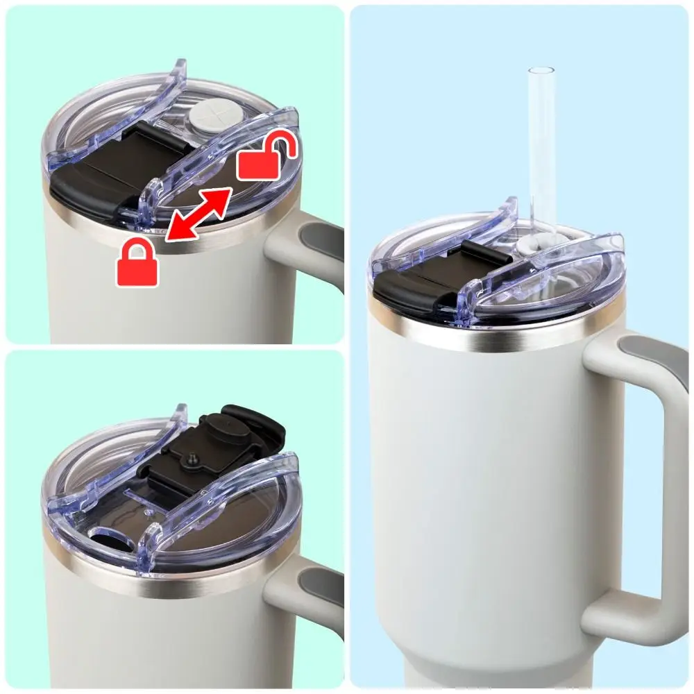 1Pcs 20/30/40oz Sealing Bottle Cover Splash Spill Proof Plain Plastic Replacement Lids for  Tumbler Cup Handle Cup Lid