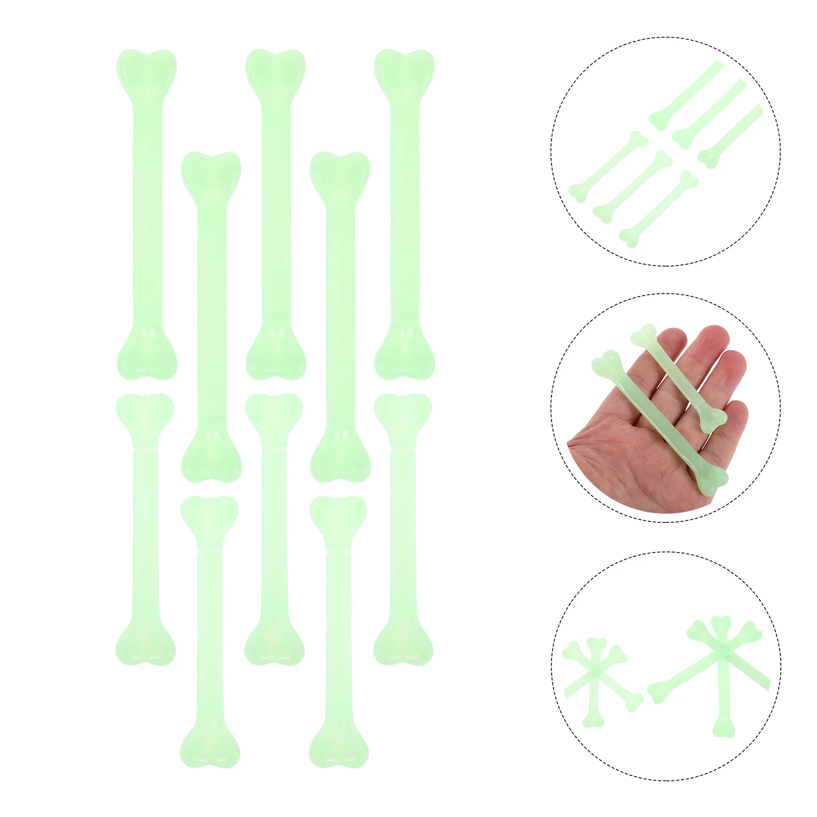 

30 Pcs Decor Simulated Bone Props Halloween Plastic Bones Small Fake Ornament Light Green for Decoration