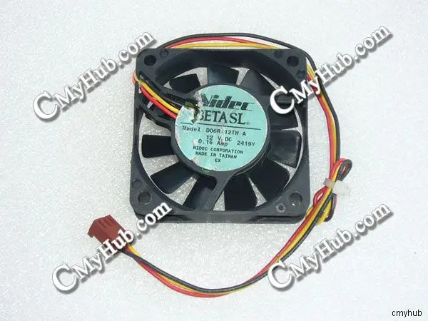 For Nidec D06R-12TH A DC12V 0.16A 6015 6CM 60MM 60X60X15MM 3pin Cooling Fan D06R-12TH A