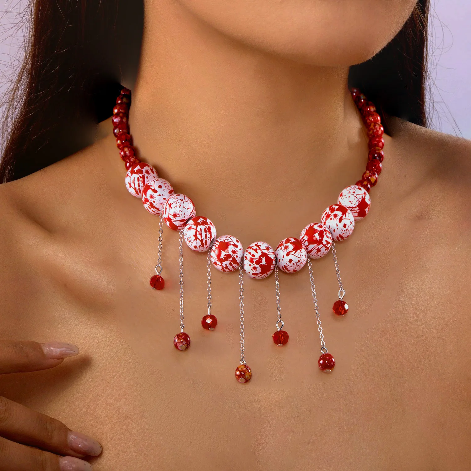 

Blood Drip Elegance: 2025 Stainless Steel Pumpkin Charm Necklace with Acrylic Beads for Halloween