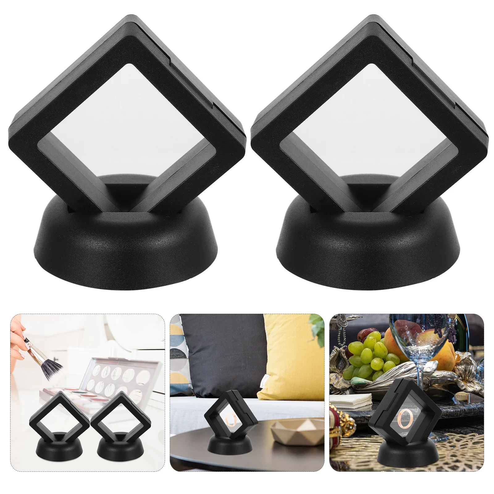 

10Set Jewelry Cases Floating Design Clear Film Box Organizer Rings Necklaces Storage Organizer