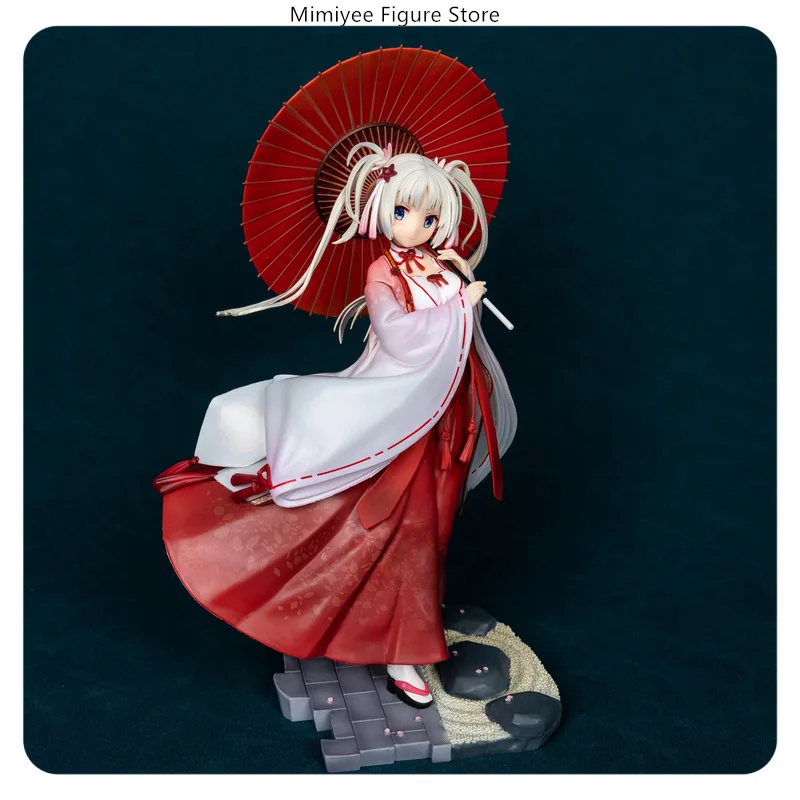 

27cm Tomotake Yoshino Cat Ear Kimono Umbrella Interchangeable Face Standing Pose Anime Figure Statue Desktop Decoration Gift​