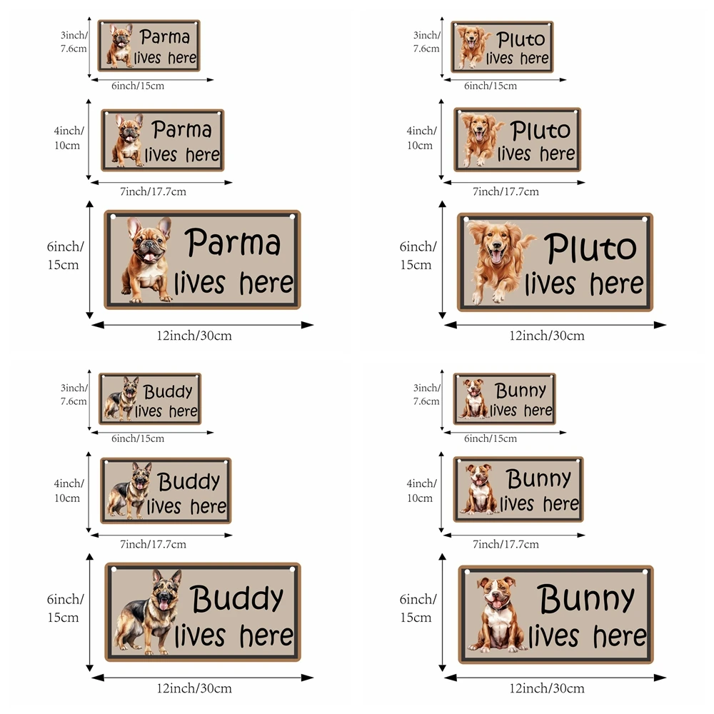 1 pc pretty dog pet puppy Custom Name Personalized Listing Custom Signage Garden Plaque Wall Hanging Sign House Decor