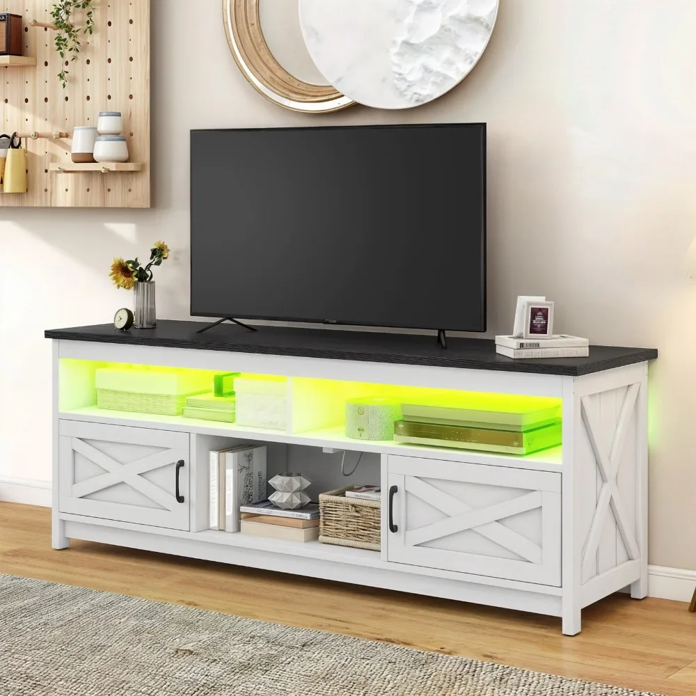 

TV Stand for 75/70/65 Inch TV w Power Outlets Storage Entertainment Center Table
