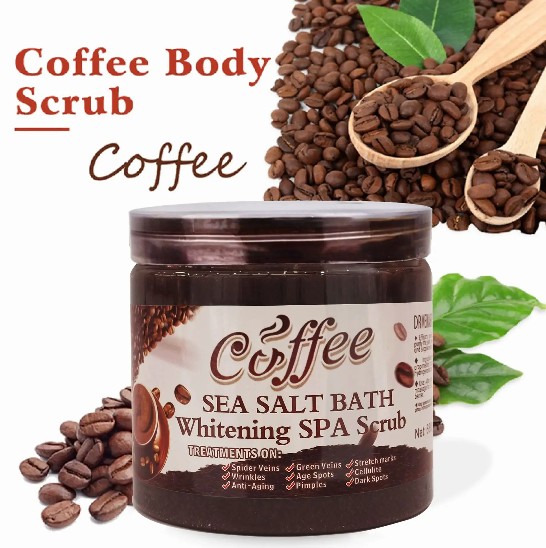 Coffee Body Scrub Cream Spa Shower Scrub Care Exfoliating Elbow Underarm Knee Melanin Pigmentation Whitening Remove Dead Skin