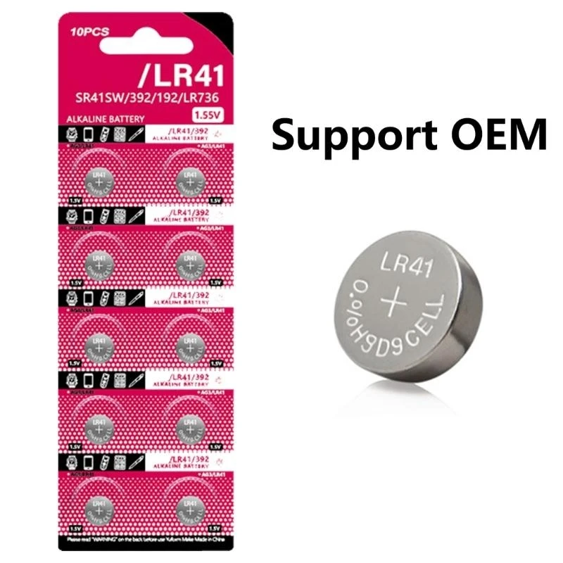 E8BA 10 조각 LR41 리모콘 용 알칼리 배터리 AG3/192/GP192A 교체