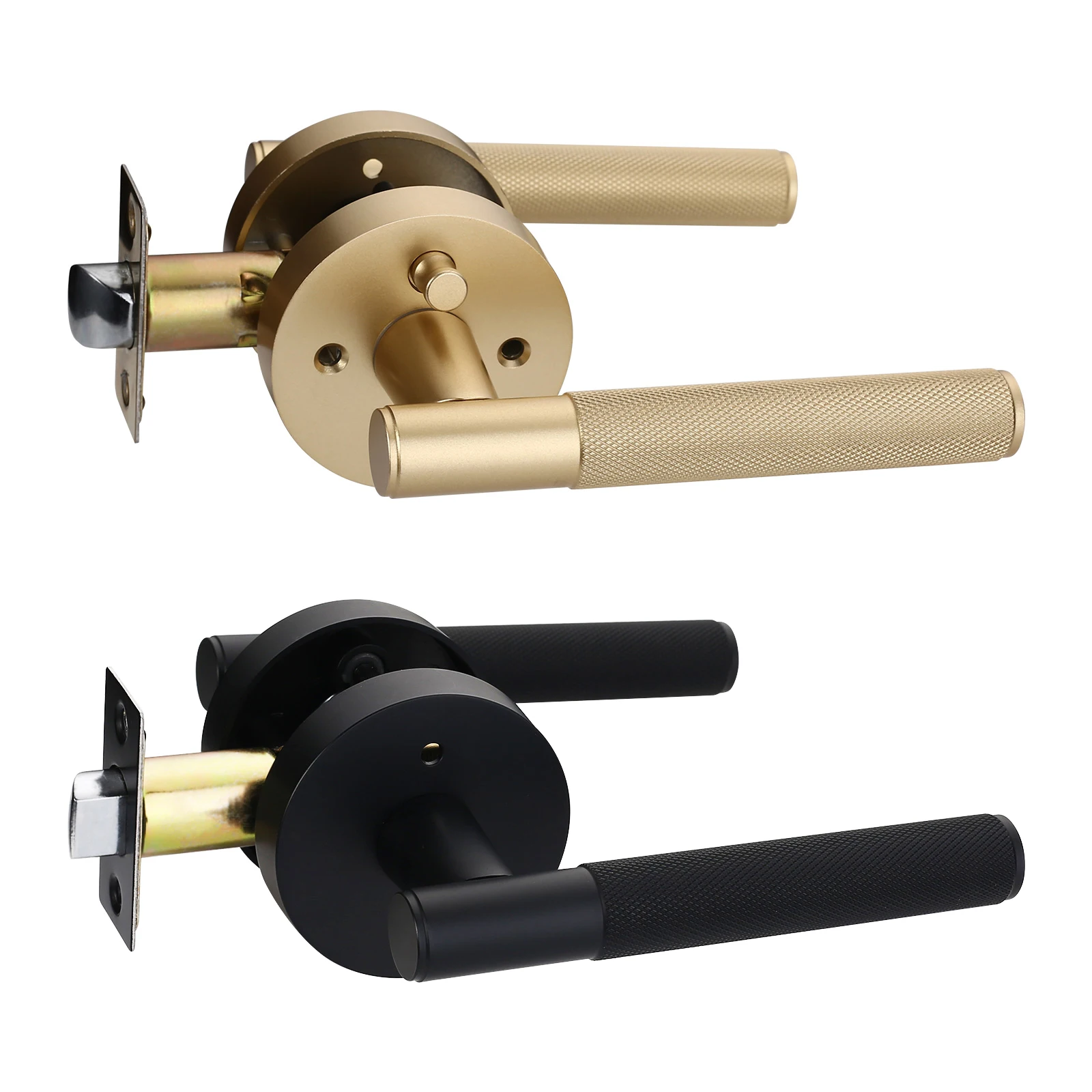 for-privacy-door-handle-knurled-handle-lever-bedroom-bathroom-passage-door-lock-reversible-keyless