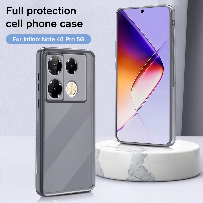 Airbags Shockproof Clear TPU Soft Cover For Infinix Note 40 Pro 4G Case Plating Camera With PC Lens Film Note40 Not 40 Pro+ 5G