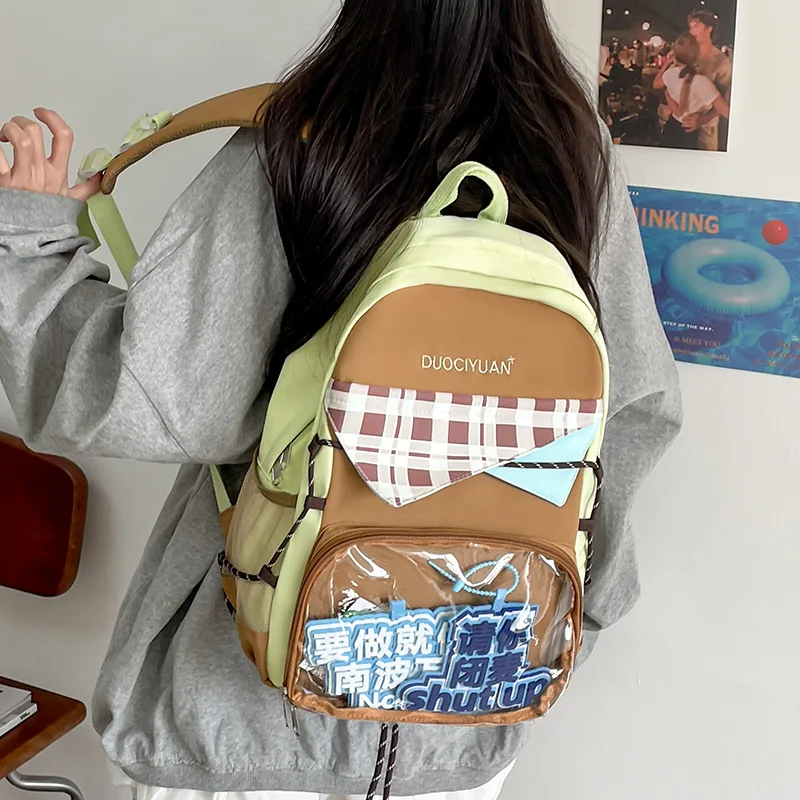 Compact nylon 2D girl comic book exhibition schoolbag, women's fresh style, large capacity, double-shoulder backpack, ita bag