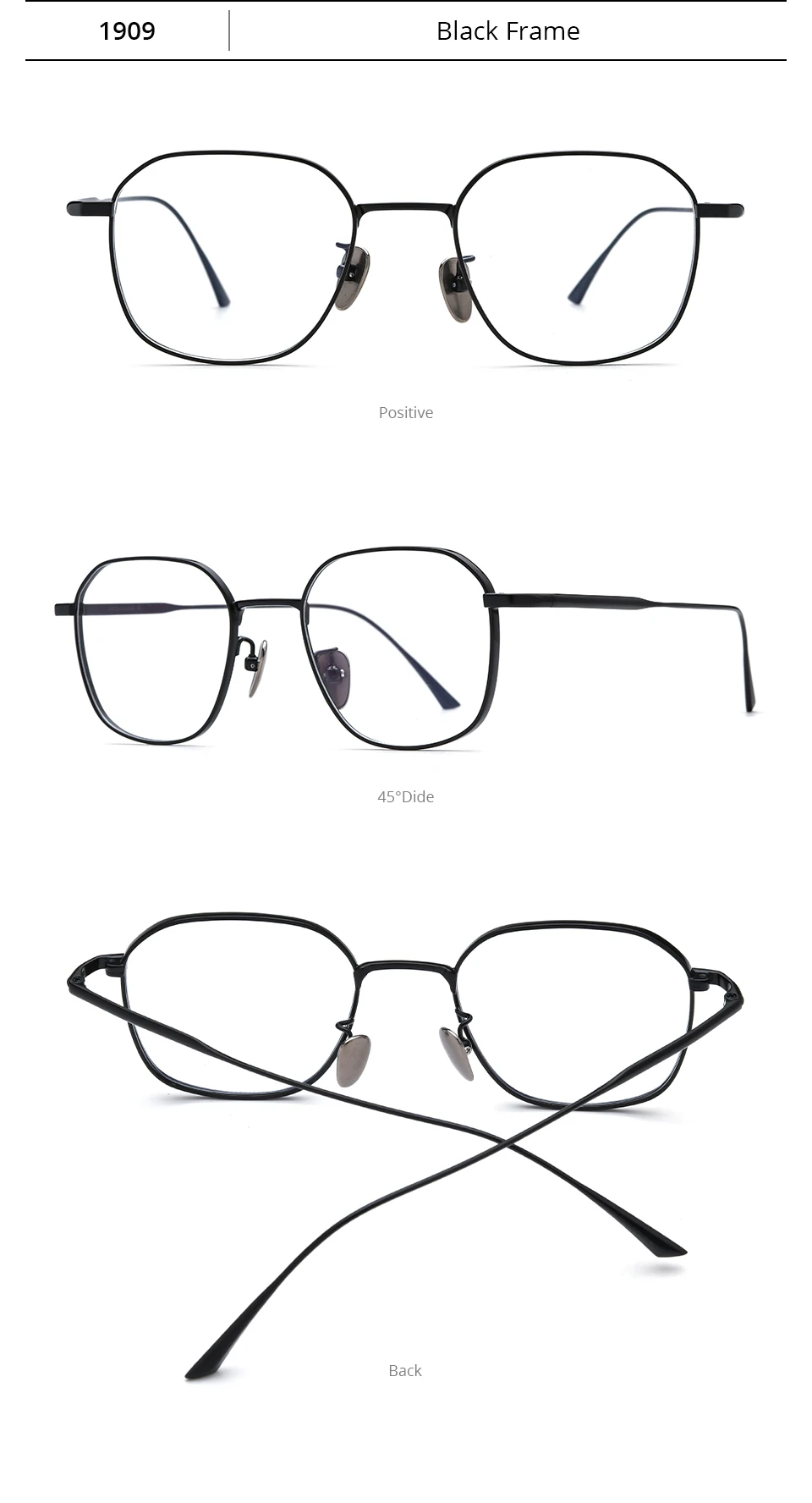NIANZHEN Titanlegierung Brillengestell Herren Polygon Markendesign Brille Damen Ultraleichte Retro-Brille Brille 1909 – Detail 10