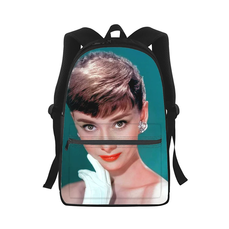 Audrey Hepburn Men Women Backpack 3D Print Fashion Student School Bag Laptop Backpack Kids Travel Shoulder Bag