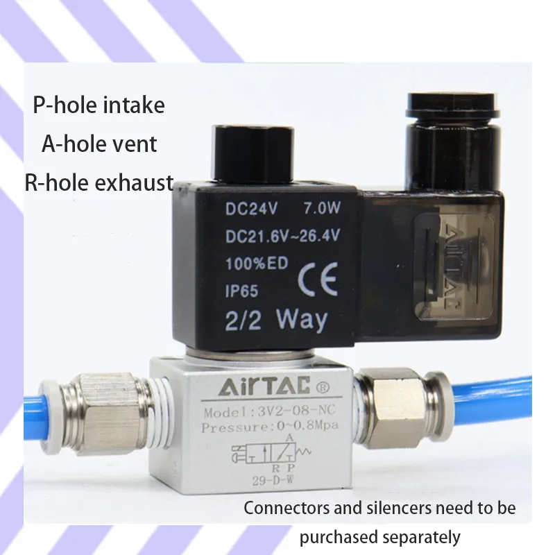 Two position three-way vacuum reversing valve original 3V3/3V2-06/08-NO dc/ac24/220/12/110v series specifications