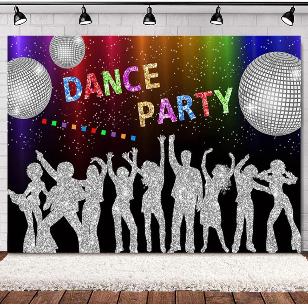 

Photography Backdrop Dance Party Disco Themes Birthday Party Party Decorations Background Photo Booth Video Call Banner Poster