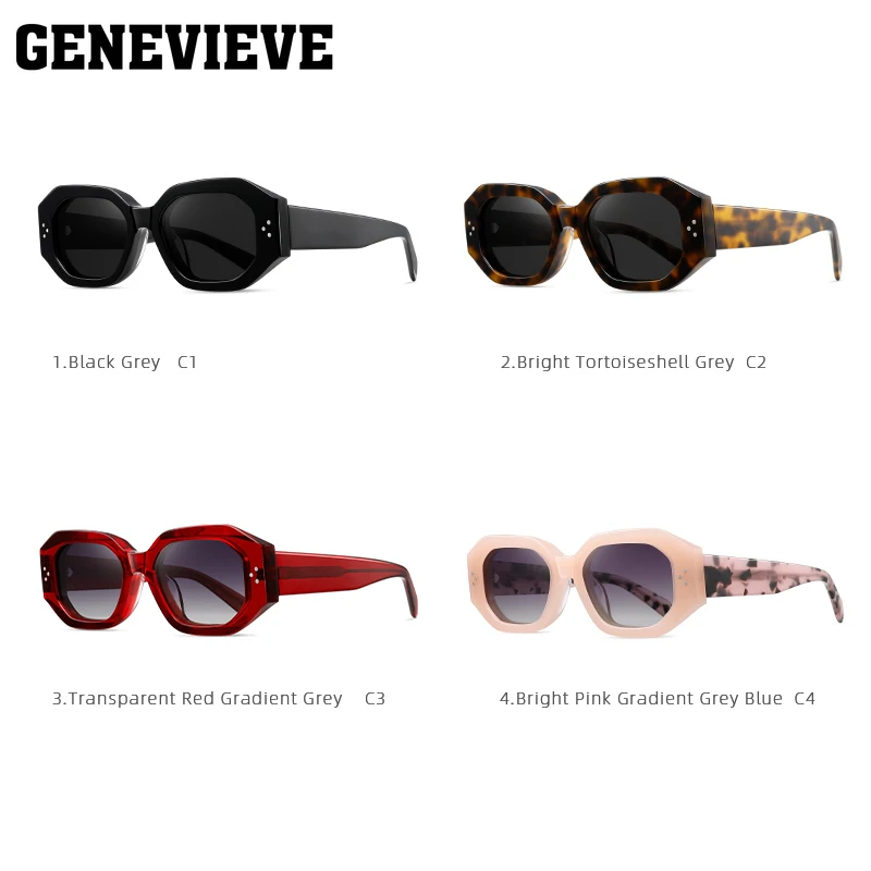 GENEVIEVE New Fashion Simple Small Frame Butterfly Design Customizable Prescription Polarized Sunglasses UV Protection S32116