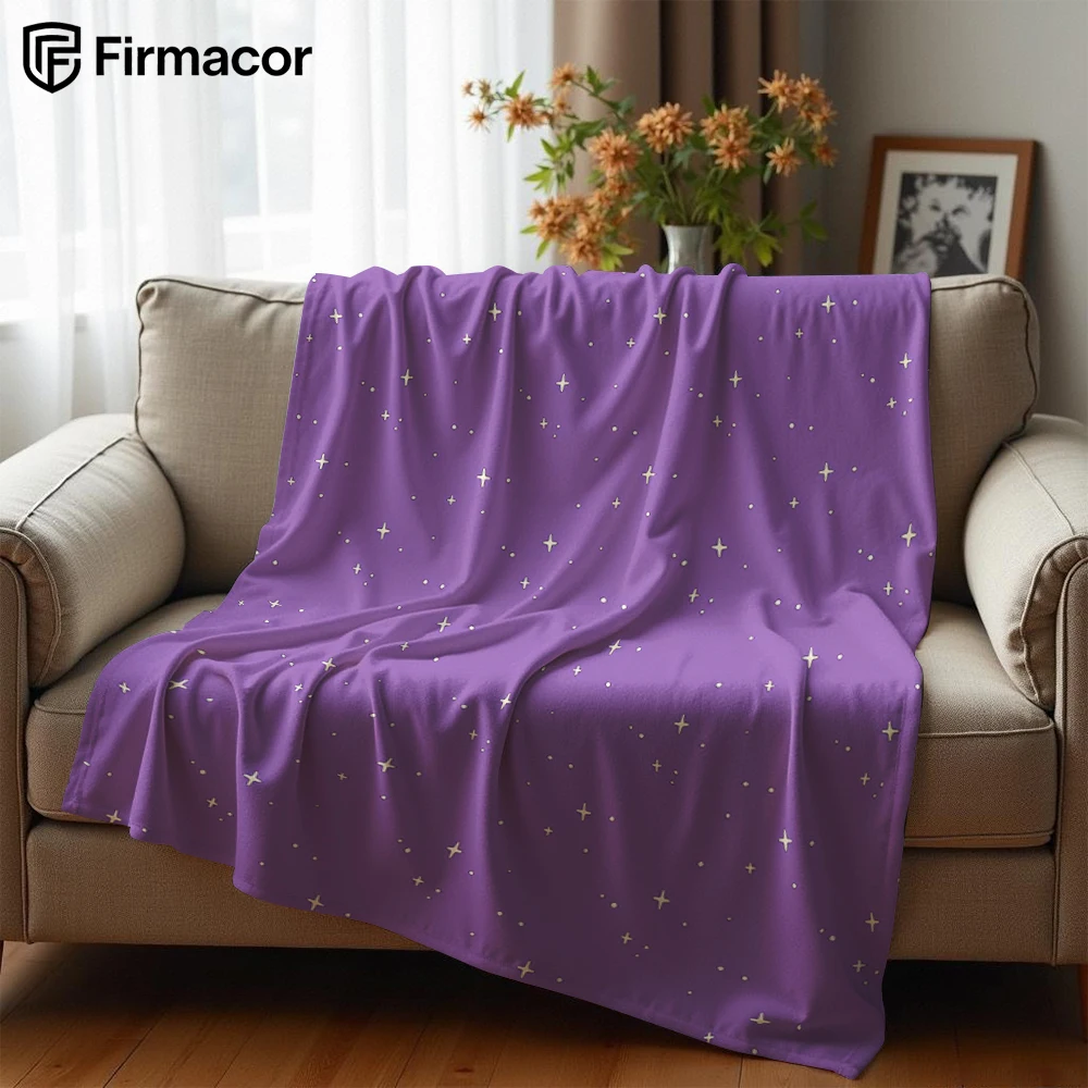 Lilac Star Doodle Ultra Soft Sherpa Fleece Blanket Fluffy Warm Halloween Cozy Throw for Sofa Couch Bedroom Gift All season