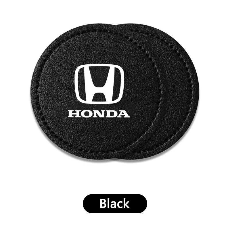 2PC Car Coaster Water Cup Slot Non-Slip Pad For Honda Civic Accord Fit CRV Jazz Odyssey Prelude Insight Legend Stream HRV Pass