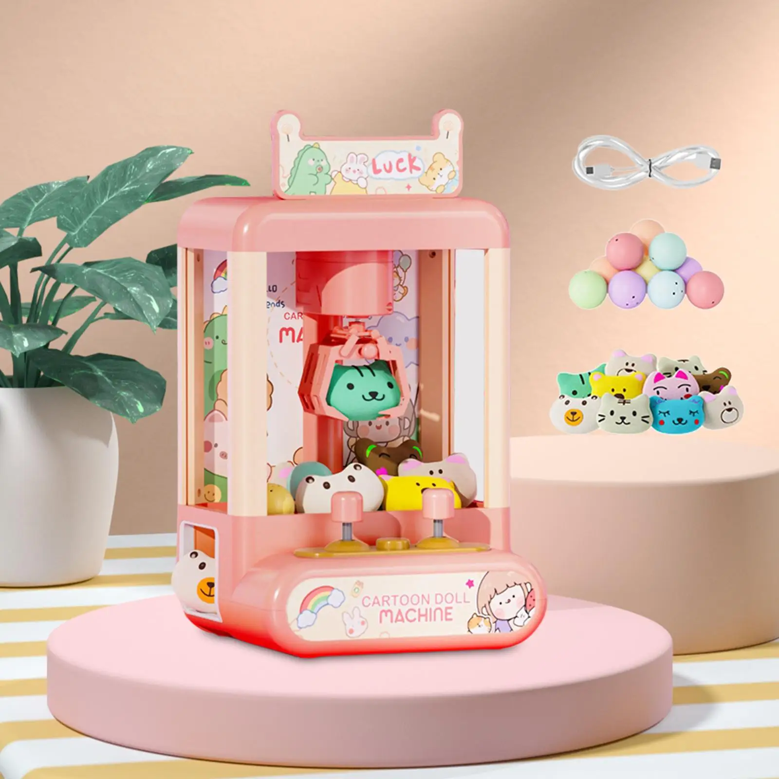 Claw Machine for Kids Candy Capsule Claw Game Grabber Prize Dispenser Toys for