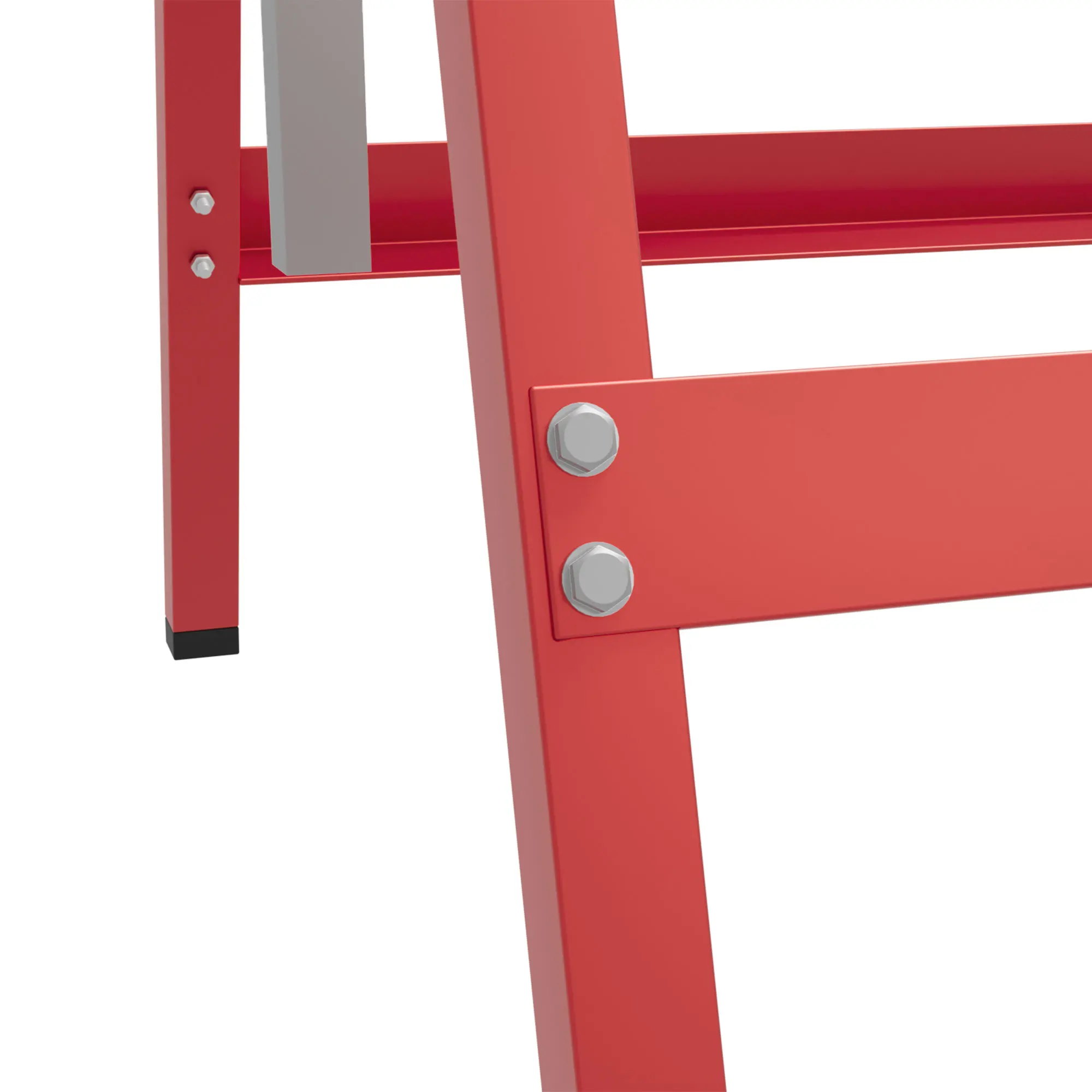 HOMCOM Set mit 2 klappbaren Metallständern mit verstellbarer Höhe, Sägeständer aus Stahl, 68x58x80-130 cm, Rot – Detail 5