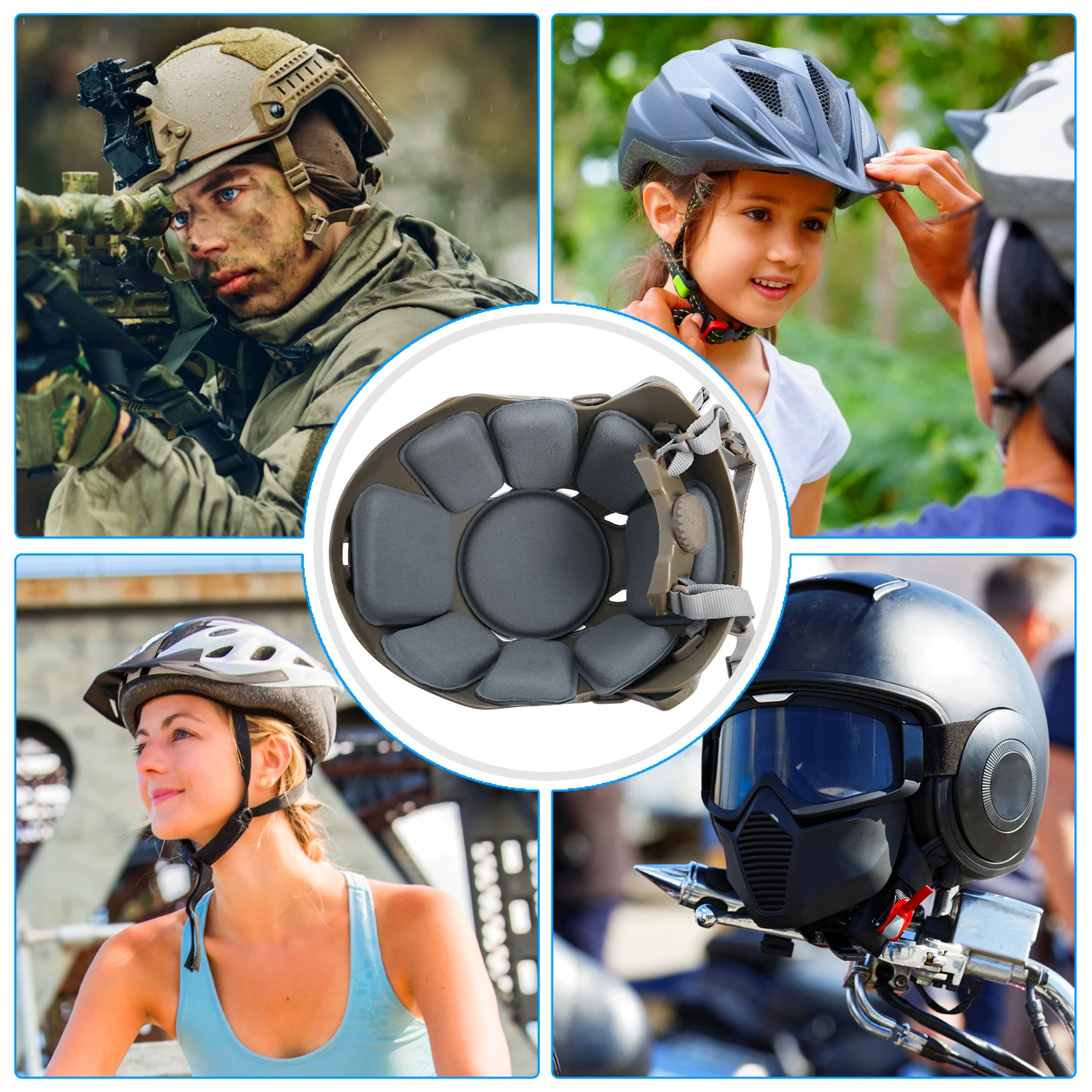 Tactical Helmet Protective Pads Replacement Pads Set Memory Foam Pads for Airsoft Hunting CP Fast MICH Helmet Accessories