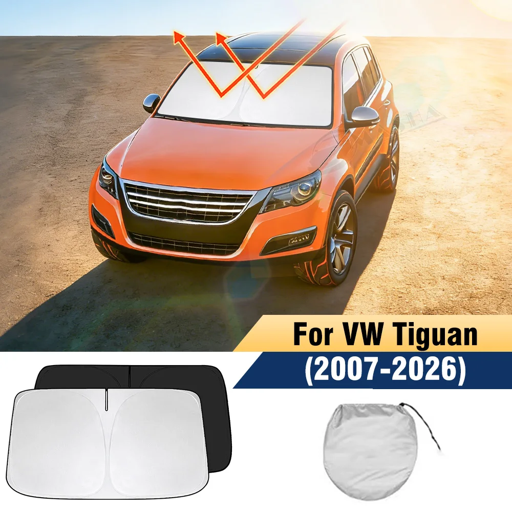 

Солнцезащитный козырек для лобового стекла VW Tiguan 2007-2022, 2023, 2024, 2025, 2026 годов, складной, с защитой от УФ-лучей, автомобильный солнцезащитный экран на окно