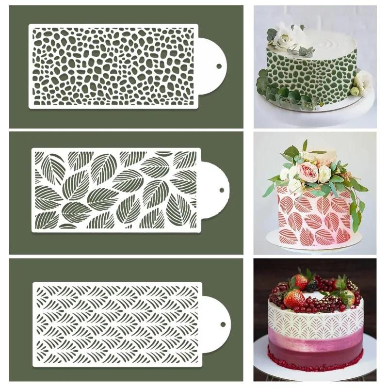 12PCS Floral Lace Cake Stencil Hollow‑out Pattern Template Reusable Fondant Baking Decor Accessories