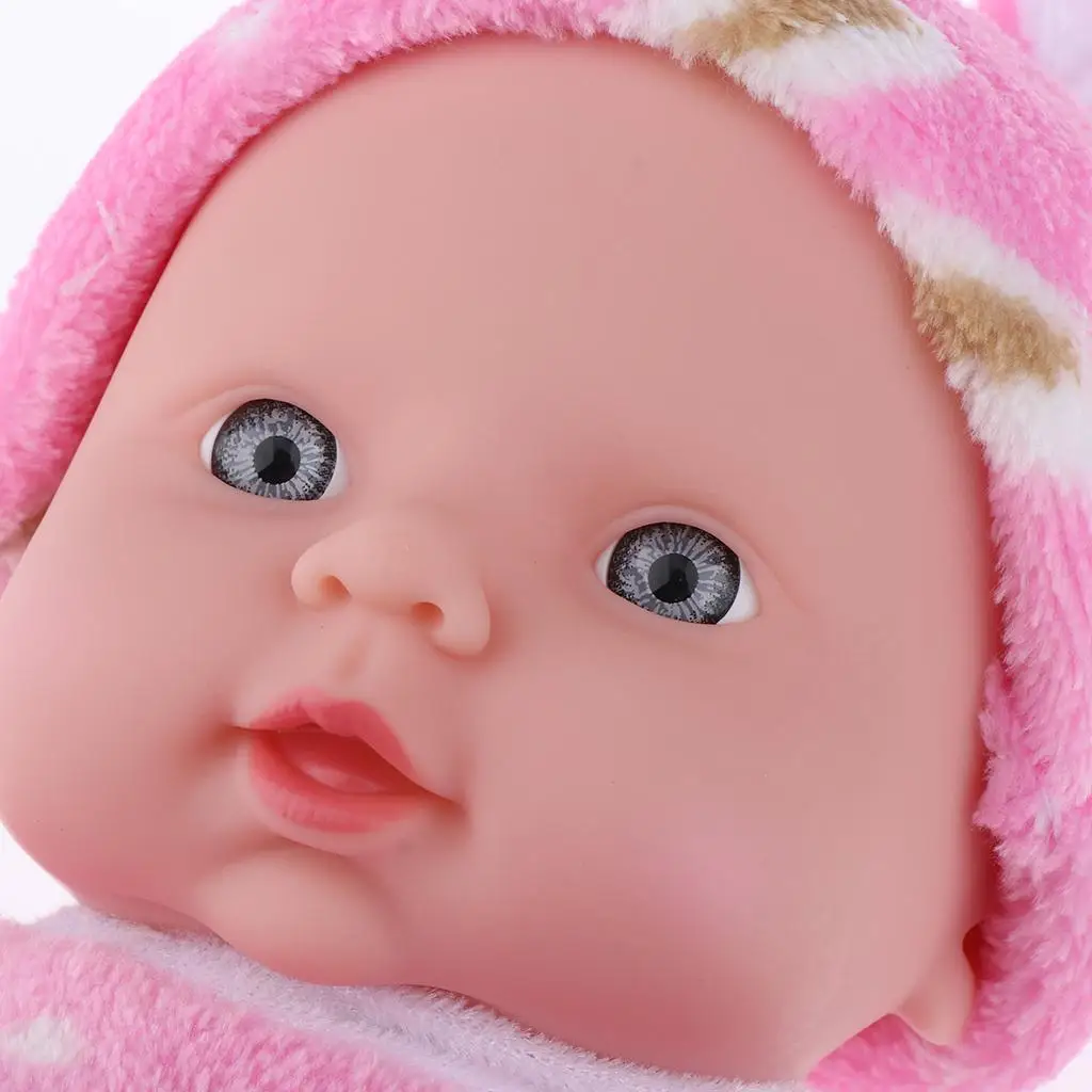 Mooie babypop volledig vinyl lichaam herboren poppen kinderen slaapspeelgoed roze