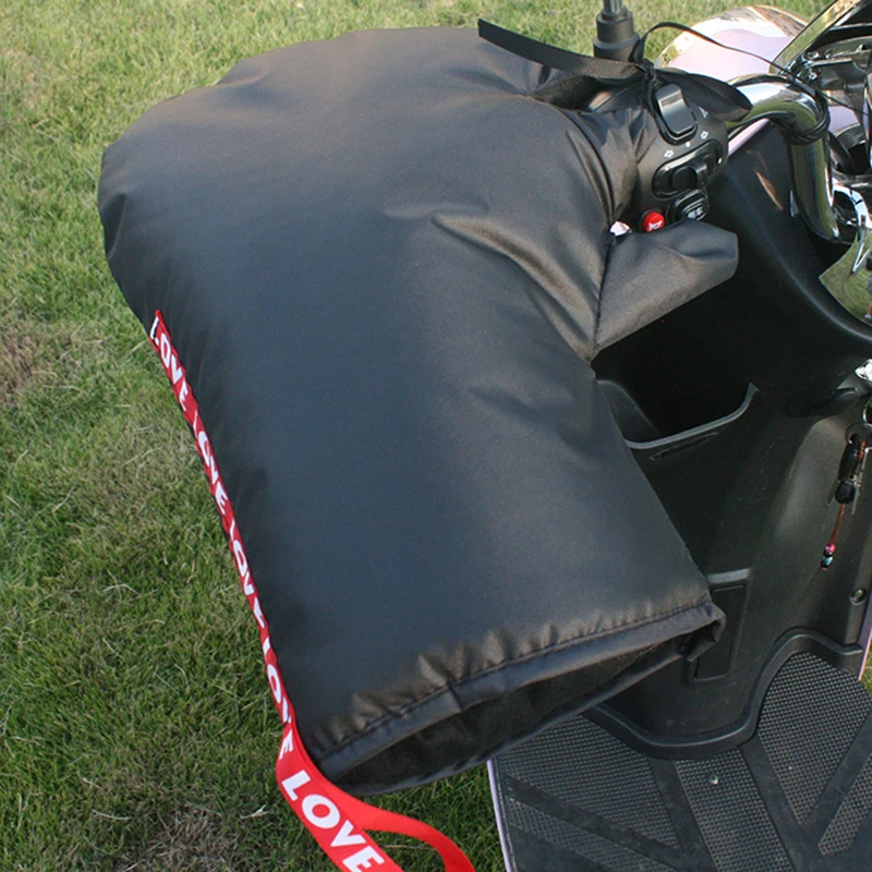 1 par de guantes a prueba de viento y lluvia para invierno, mangos de manillar cálidos para motocicleta, Scooter, bicicleta