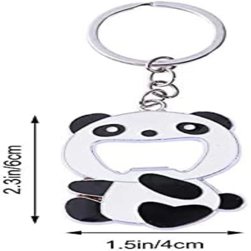 10 Pcs Panda Keychains Bottle Opener Key Rings Multi-functional Keyrings Cartoon Panda Keychains Decorative Tools for Key Beer