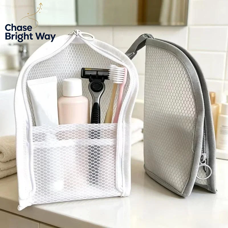 1/2/4PCS Portable Standing Mesh Toiletry Bag, EVA Waterproof Breathable Travel makeup Storage Pouch for Bathroom & Business Trip