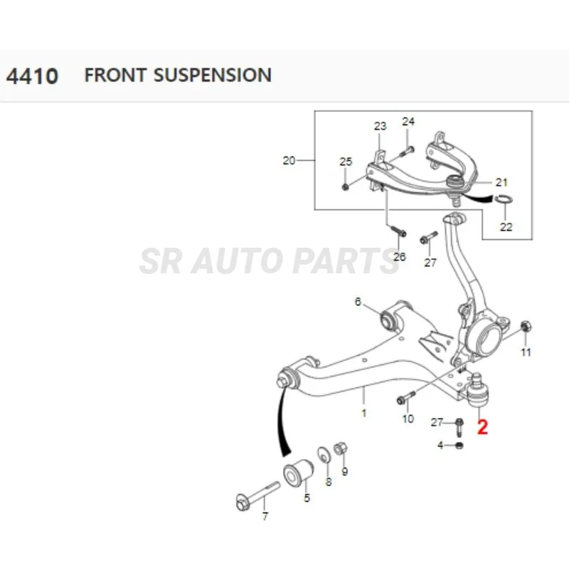 Front Suspension Lower End -LH /RHfor Ssangyong STAVIC/RODIUS #4454121100 4454221100