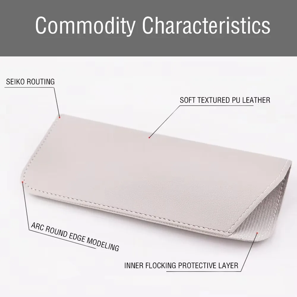 حقيبة نظارات ناعمة بسيطة من جلد البولي يوريثان حافظة نظارات حامل ملحقات النظارات أكياس تخزين النظارات #5