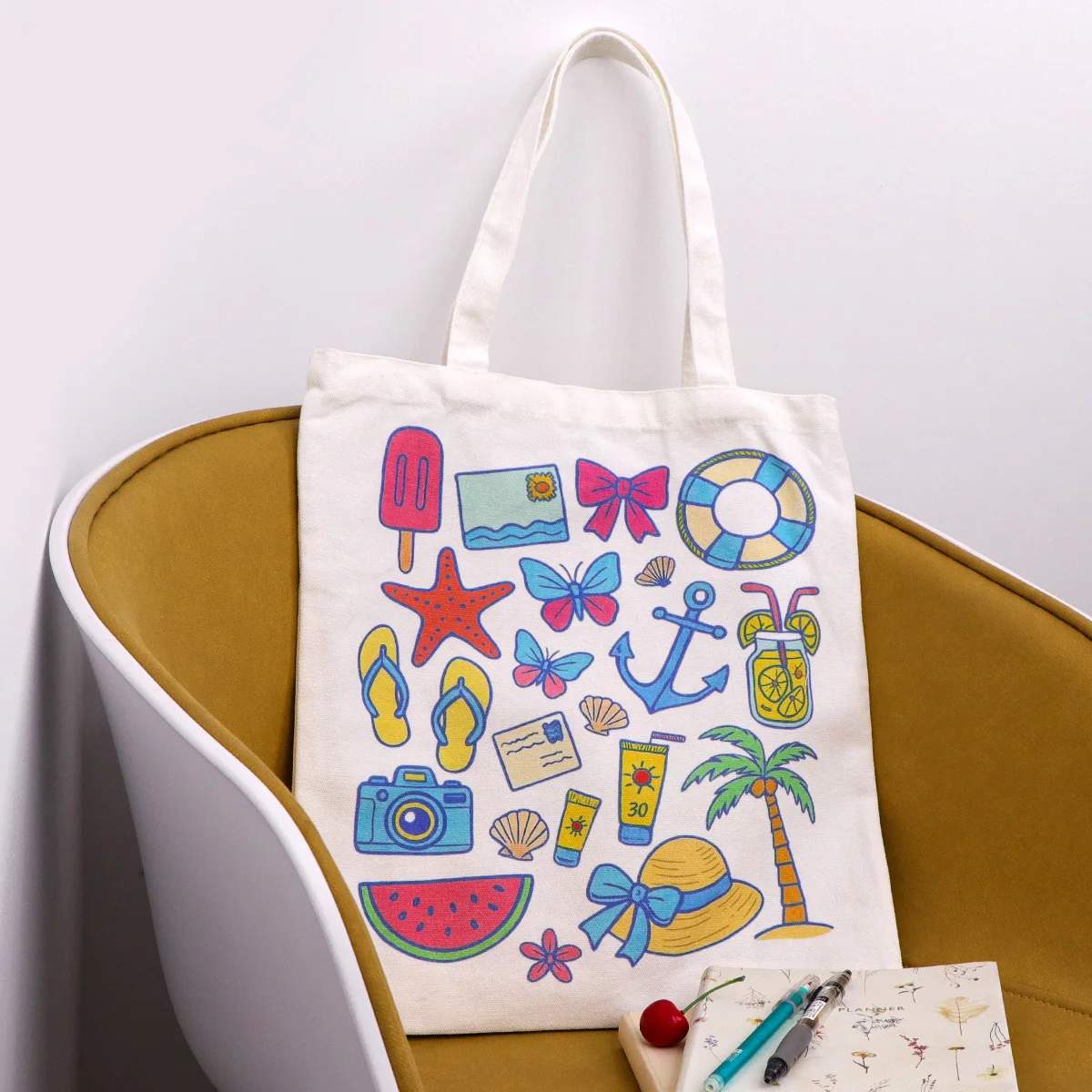 

Beach Fashion Shopping Bag Women's Handbag Casual Shoulder Bag Shopper Canvas Bag School Handbag Gift