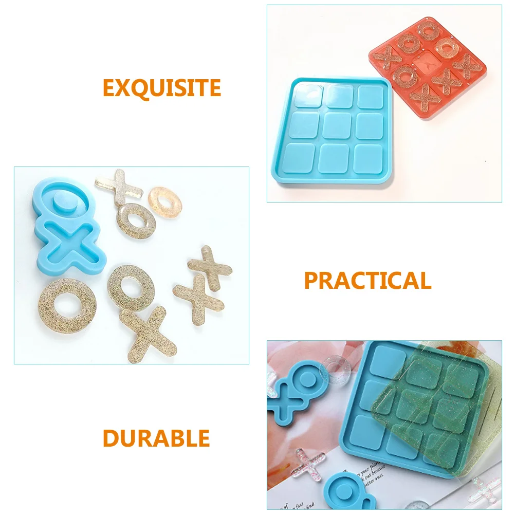 Xo Board Mold Silicon Molds DIY Silicone Epoxy Table Game Casting Resin Chess Desktop for