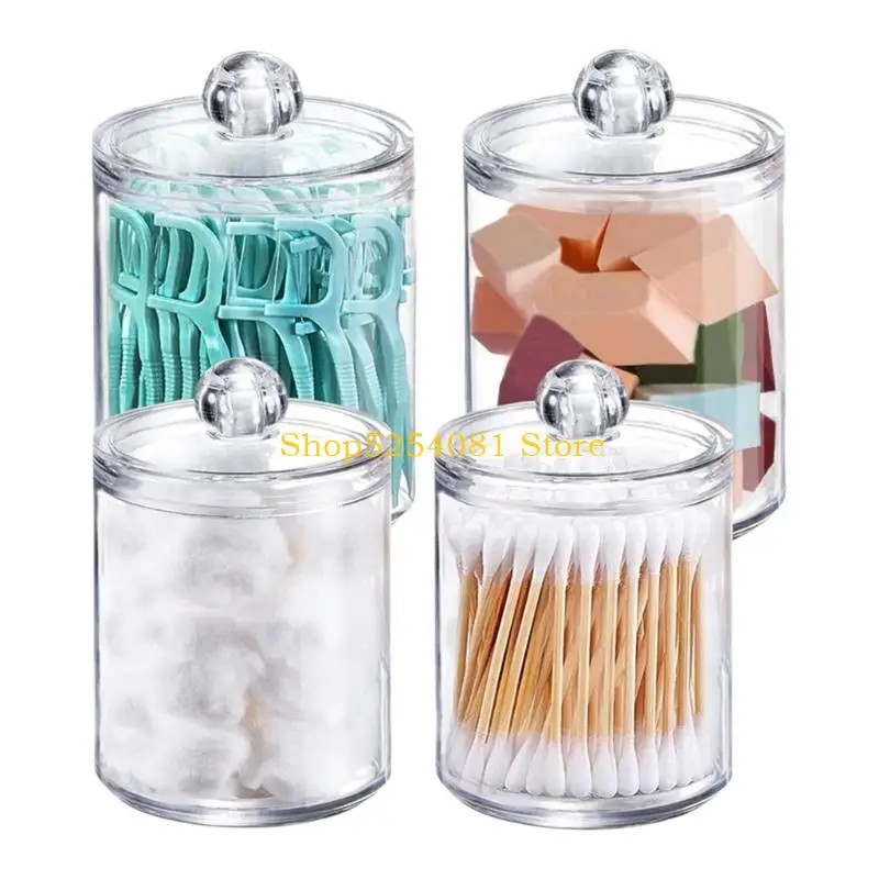 Портативные прозрачные туалетные баночки AXYC с защелкивающимися крышками для хранения хлопчатобумажной нити