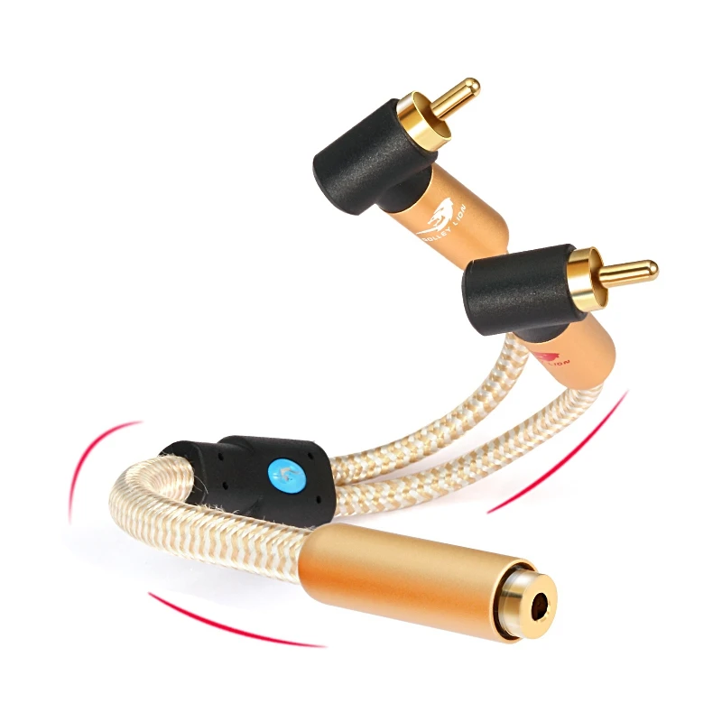 Premium Conversion Cable Mini Jack 3.5 Female to Dual RCA Male for Headphone Laptop 1/8\