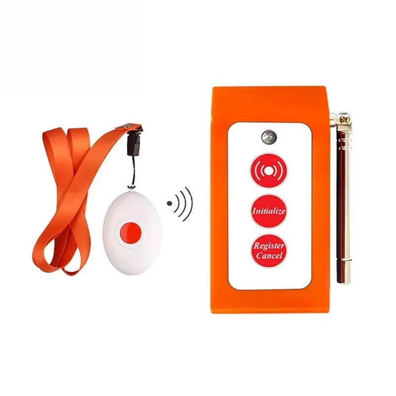 Mini Emergency Call Button and Alarm System for Elderly in Home Bathroom with 500m Coverage Area and Call Pager