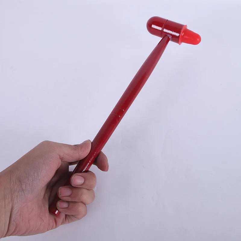 Red Silicone Wooden Massage Hammer Knocks The Back, The Meridians, The Soles, The Soles Of The Feet And The Acupuncture Sticks