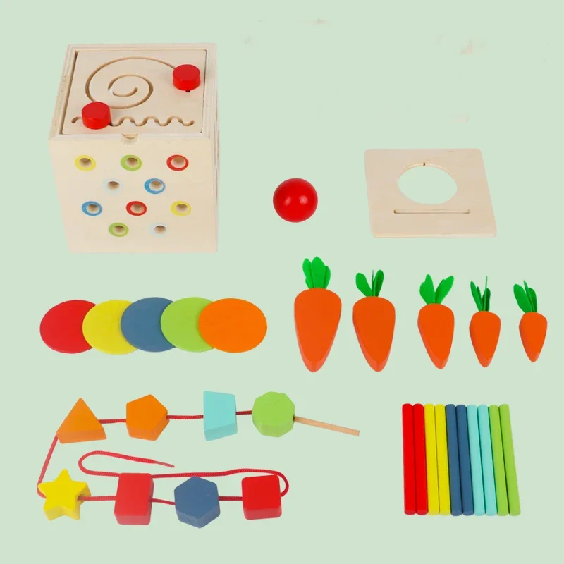 몬테소리 교육용 수학 장난감 나무 미니 원형 구슬 와이어 미로 롤러코스터 퍼즐 어린이 남아 여아 선물